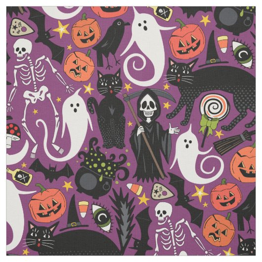 Retrohalloween lila stoff (Muster)