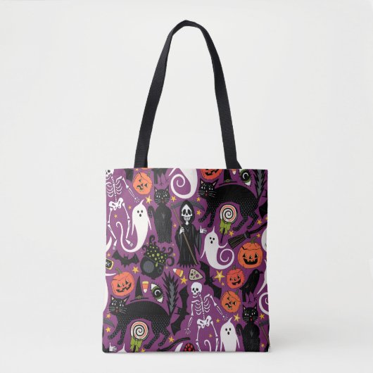 Retrohalloween lila tasche (Vorderseite)