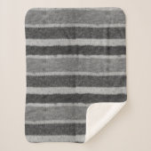 Retrohandgestrickte schwarz-weiße Streifen Sherpadecke (Vorderseite)
