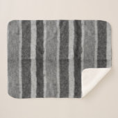 Retrohandgestrickte schwarz-weiße Streifen Sherpadecke (Vorderseite (Horizontal))