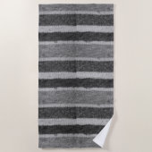 Retrohandgestrickte schwarz-weiße Streifen Strandtuch (Vorderseite)