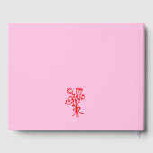 Retrohandschrift in Rot und Rosa Gästebuch (Rückseite)