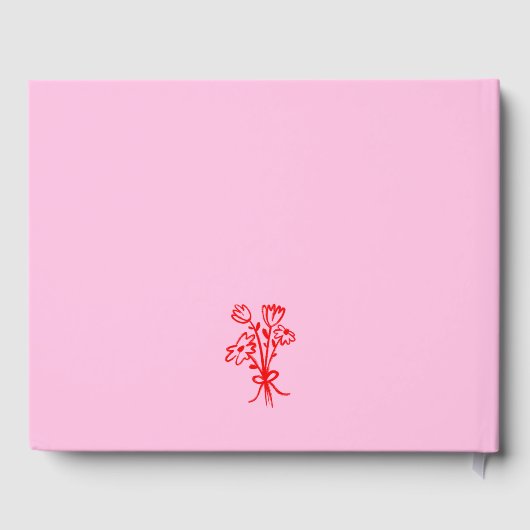 Retrohandschrift in Rot und Rosa Gästebuch (Rückseite)