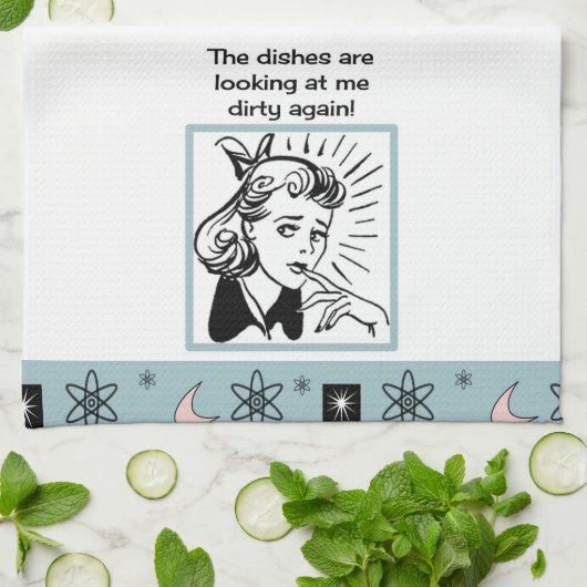 Retrohandtuch aus der Mitte des Jahrhunderts Geschirrtuch (Gefaltet)