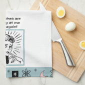 Retrohandtuch aus der Mitte des Jahrhunderts Geschirrtuch (Viertel Falte)