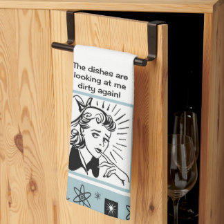 Retrohandtuch aus der Mitte des Jahrhunderts Geschirrtuch