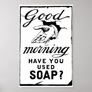 Retrohygiene und Händewaschen Poster