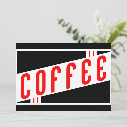 Retrokaffee Einladung (Stehend Vorderseite)