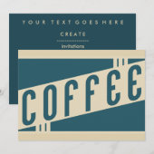 Retrokaffee Einladung (Vorne/Hinten)
