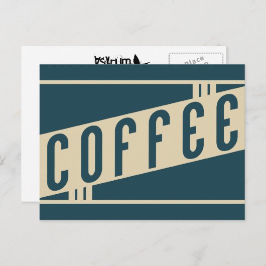 Retrokaffee Postkarte (Vorne/Hinten)