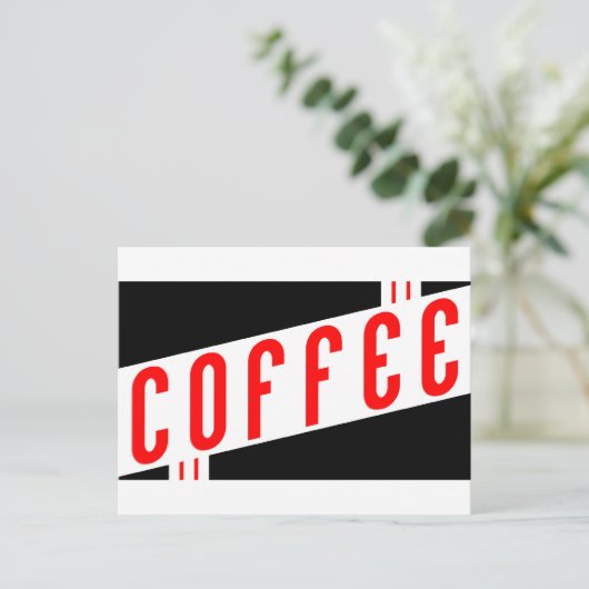Retrokaffee Postkarte (Stehend Vorderseite)