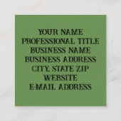 Retrokirsche-Platz-Visitenkarte Quadratische Visitenkarte (Rückseite)