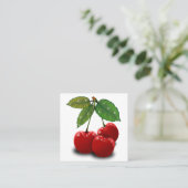 Retrokirsche-Platz-Visitenkarte Quadratische Visitenkarte (Stehend Vorderseite)