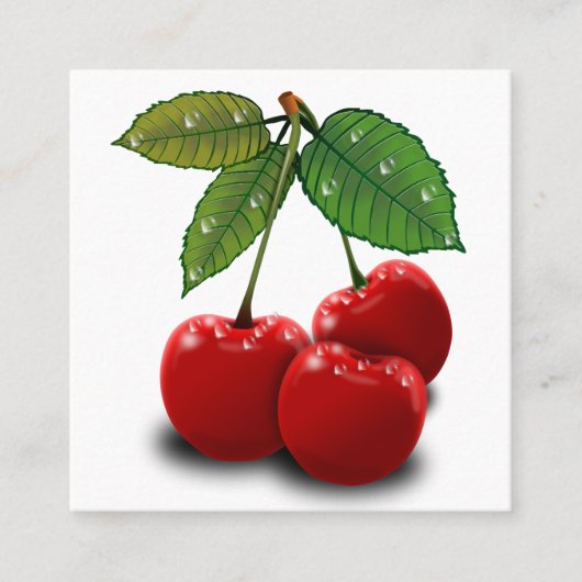 Retrokirsche-Platz-Visitenkarte Quadratische Visitenkarte (Vorderseite)