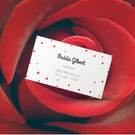 Retrokonfetti - rote Blätter Visitenkarte