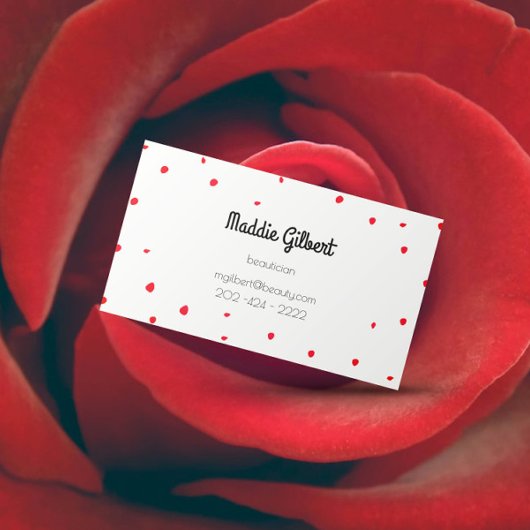 Retrokonfetti - rote Blätter Visitenkarte