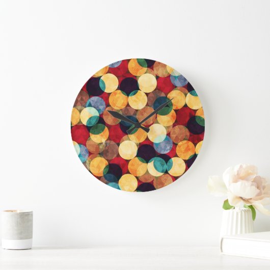 Retrokreise, Grunge Textur nahtlos Muster. Große Wanduhr (Zuhause)