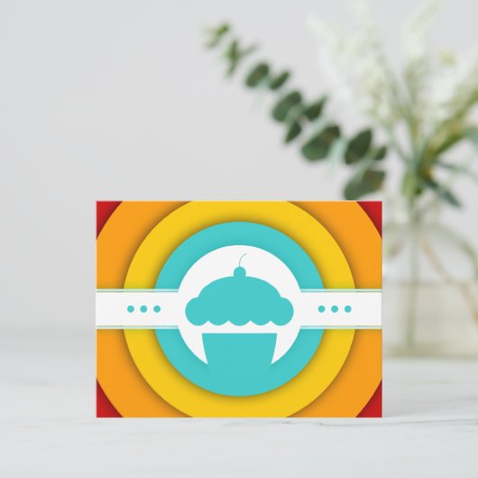 Retrokuchen Postkarte (Stehend Vorderseite)