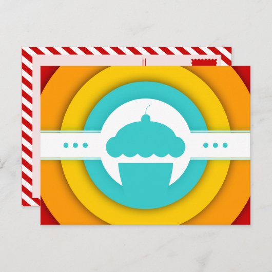 Retrokuchen Postkarte (Vorne/Hinten)