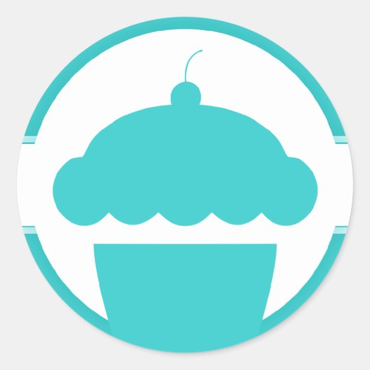 Retrokuchen Runder Aufkleber (Vorderseite)