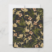 Retrolienmuster auf schwarzem Party laden ein Einladung (Rückseite)