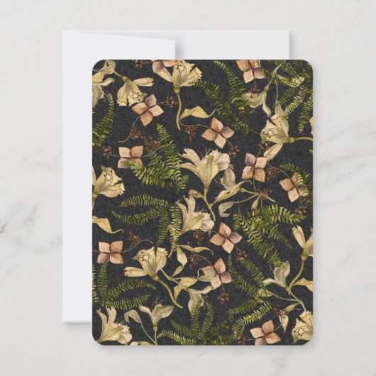 Retrolienmuster auf schwarzem Party laden ein Einladung (Rückseite)