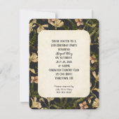 Retrolienmuster auf schwarzem Party laden ein Einladung (Vorderseite)