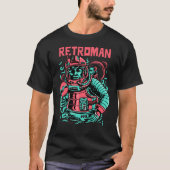 RETROMAN Synthwave Astronaut mit CD T-Shirt (Vorderseite)