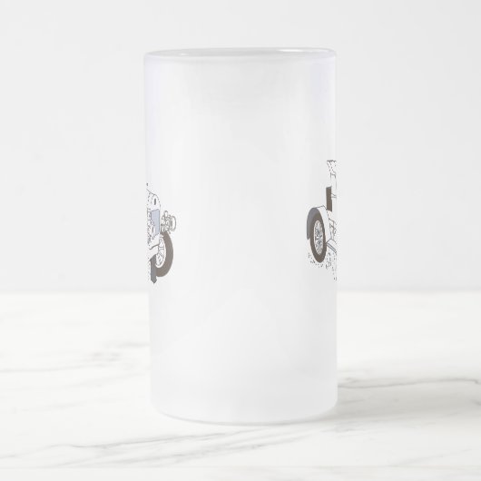 Retromaschine Mattglas Bierglas (Mittel)