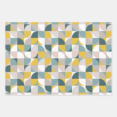 RetroMod Patterns Aqua Teal Blue Blush Pink Yellow Geschenkpapier Set (Vorderseite 3)