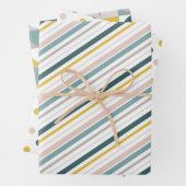 RetroMod Patterns Aqua Teal Blue Blush Pink Yellow Geschenkpapier Set (Beispiel)