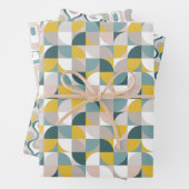 RetroMod Patterns Aqua Teal Blue Blush Pink Yellow Geschenkpapier Set (Beispiel)