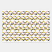 RetroMod Patterns Mustard Yellow Pink Grey Taupe  Geschenkpapier Set (Vorderseite 3)