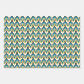 RetroMod Patterns Teal Blue Brown Mustard Yellow Geschenkpapier Set (Vorderseite 3)