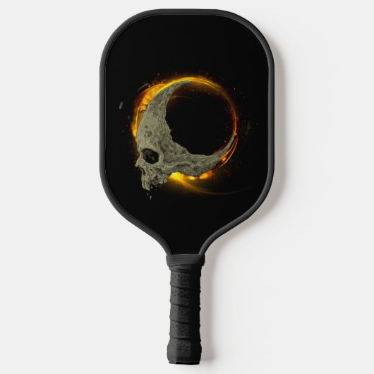 Retromond Toter Brennschädel im Feuer Pickleball Schläger (Rückseite)