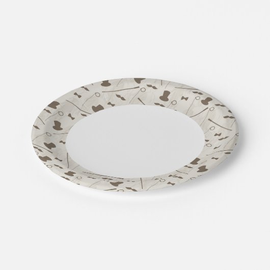 Retromuster für Mensch 2 Pappteller (Schrägansicht)