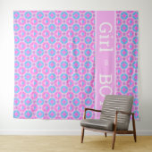 Retromuster in Rosa und Blau - Mädchen oder Junge Wandteppich (Beispiel (Horizontal))