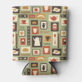 Retromuster mit Geschirr zum Frühstück Dosenkühler (Vorderseite)