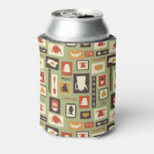Retromuster mit Geschirr zum Frühstück Dosenkühler (Kanne Rückseite)