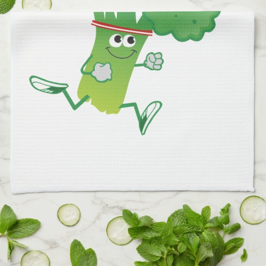 Retron laufender Brokkoli Handtuch (Gefaltet)