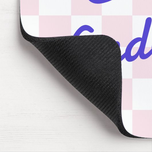 Retroname hellrosa weißes Schachbrettmuster Mousepad (Ecke)