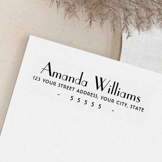 Retroname und selbstfarbige Briefmarke der Rücksen Permastempel