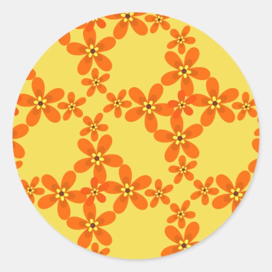 Retroorange 1970 runder aufkleber (Vorderseite)
