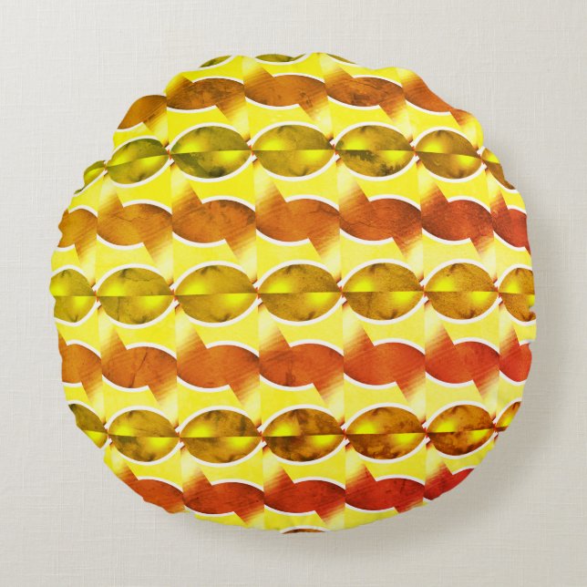 Retroorange 1970 rundes kissen (Vorderseite)