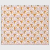 Retroorange Deko-Fächermuster Geschenkpapier (Flach)