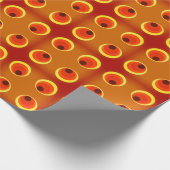 Retroorange, rot 1970 geschenkpapier (Ecke)