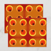 Retroorange, rot 1970 postkarte (Vorne/Hinten)