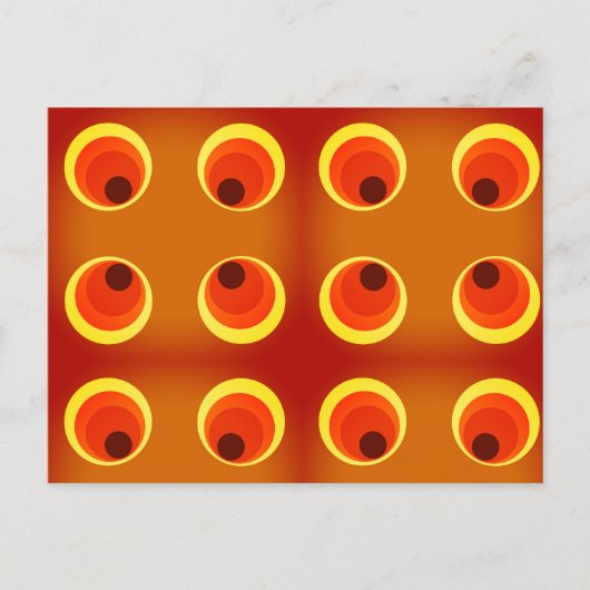 Retroorange, rot 1970 postkarte (Vorderseite)
