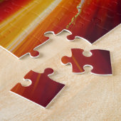 Retroorange rote blaue Nachtlandschaft Puzzle (Seite)