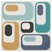 Retroovale aquamariner Senf Stoff (Muster)